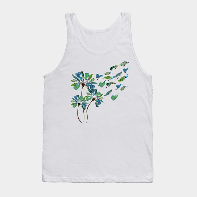 Peacock Shirt Dandelion Peacock Lover Tank Top by Nikkyta